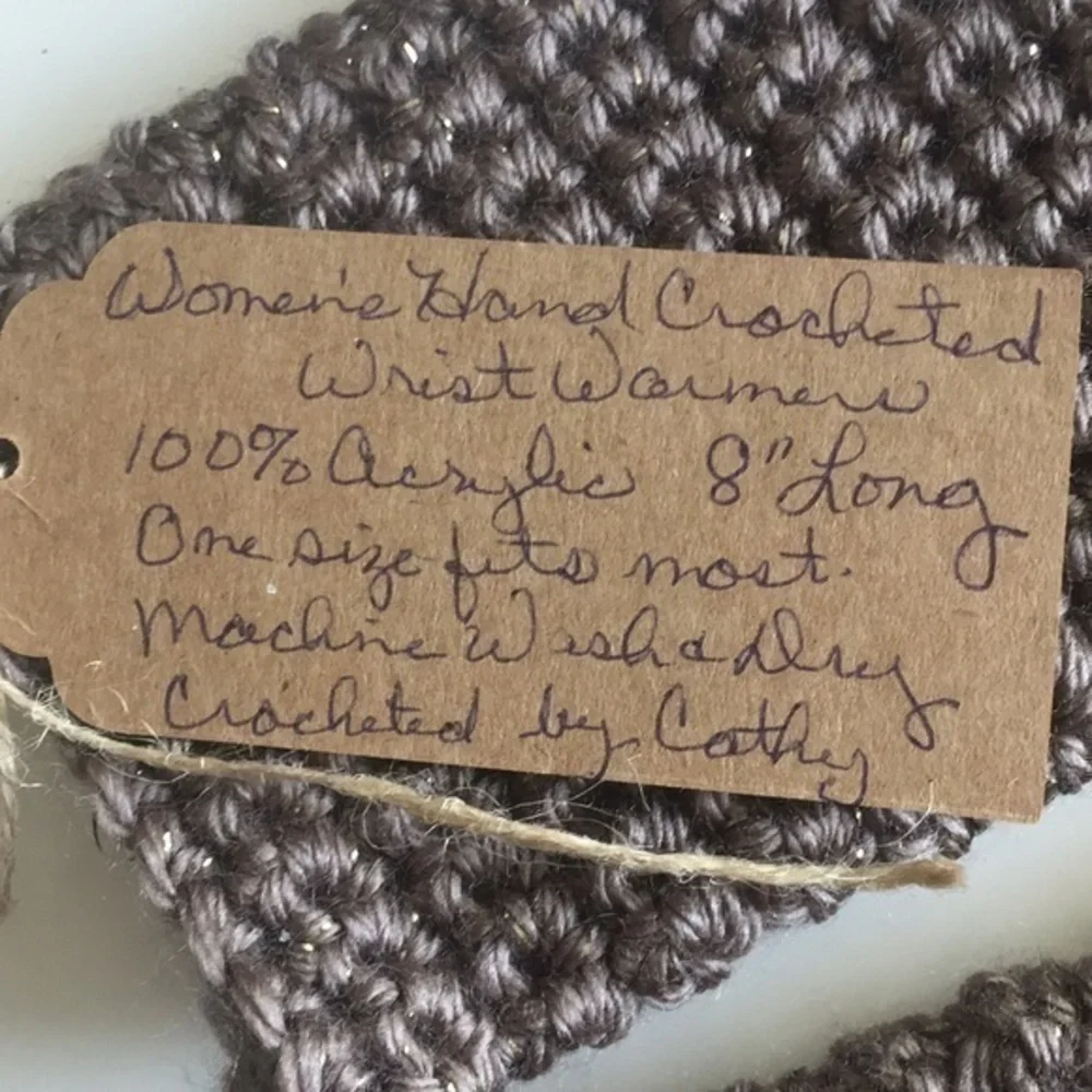 Handmade Fingerless Gloves Chocolate Glitter Extra Soft Text Crochet Gift